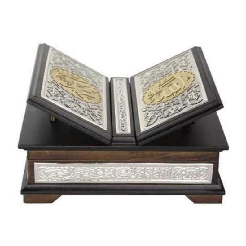 Special Silver Plated Ultra Lux Wooden Boxed Quran | Islamic Birthday Gift Box