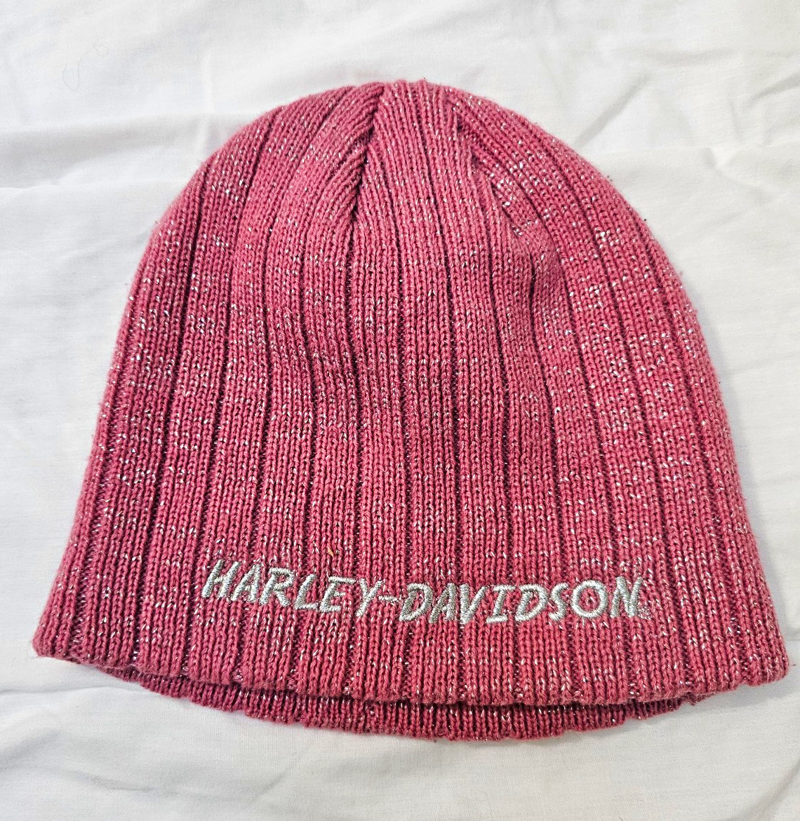Harley-Davidson Pink Knit Beanie Hat Cap