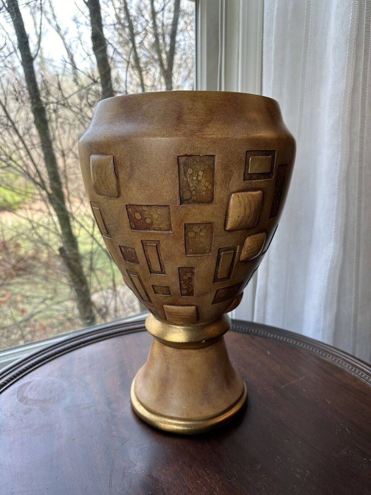Richard Chan Artmax International Home Décor Classic Gold MCM Vase Marked Rare