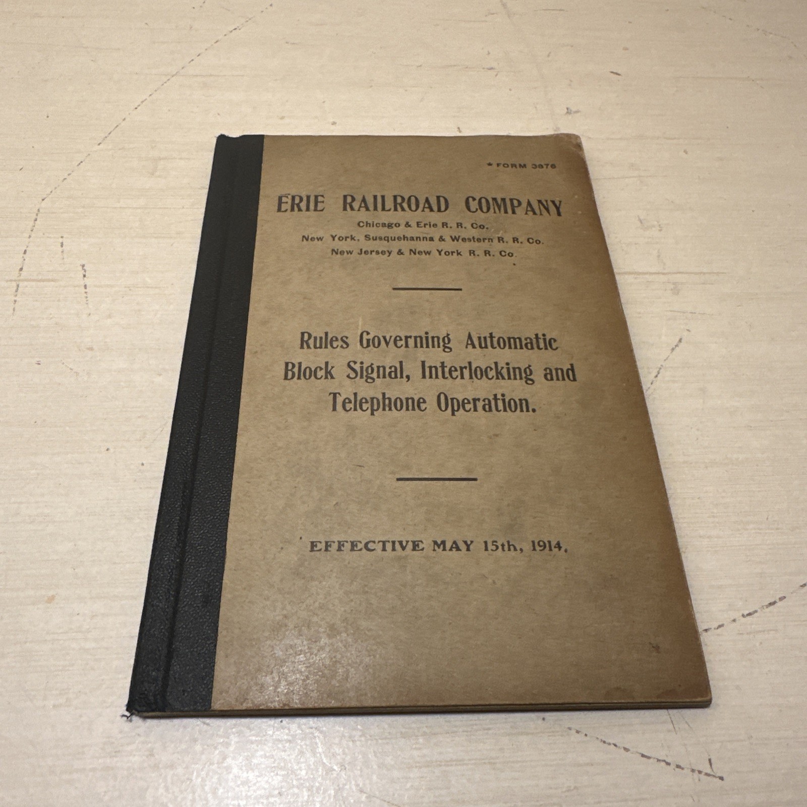 MAY 1914 ERIE Railroad company booklet original Form 3876