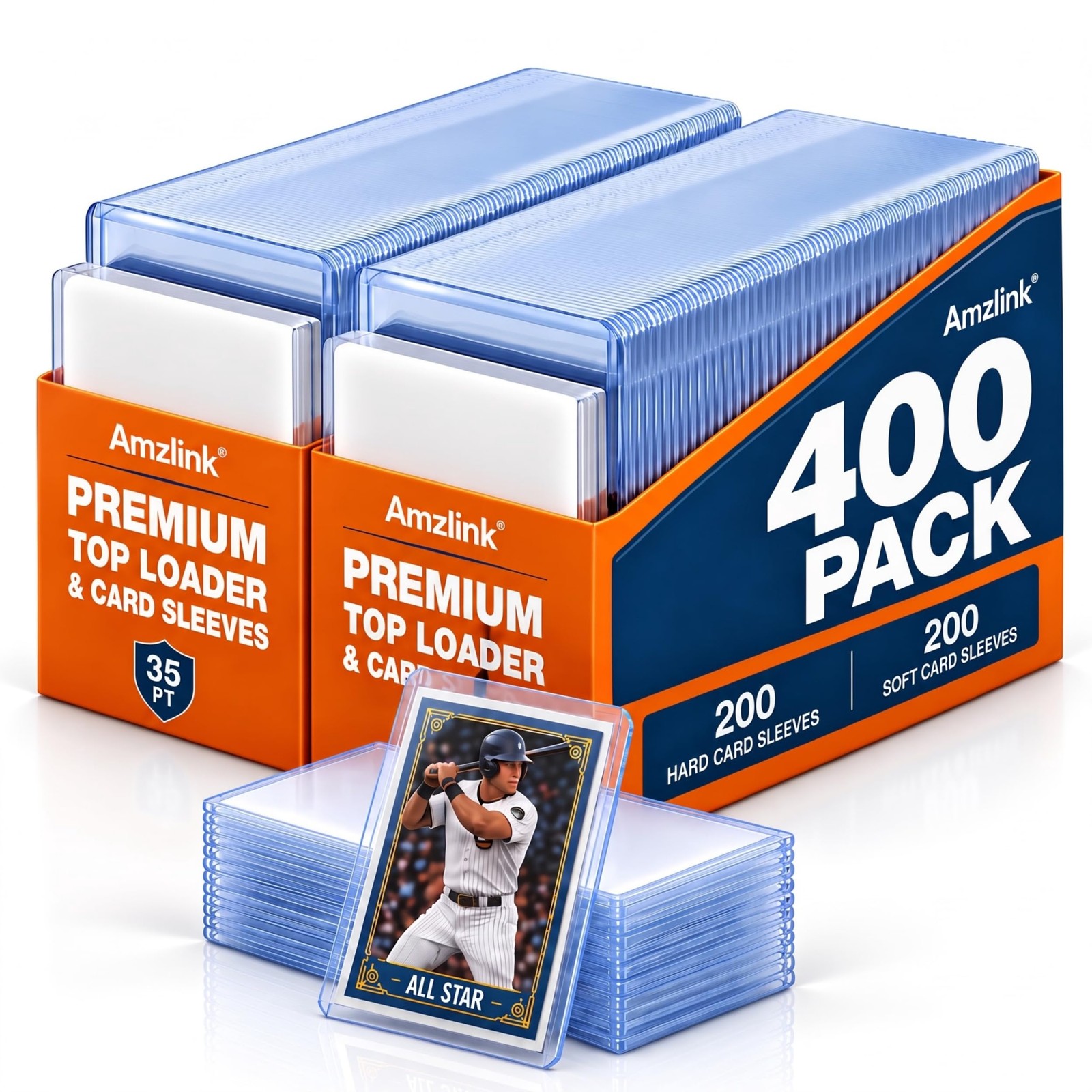 Amzlink® 400 Card Sleeves & Toploads for Cards, 3