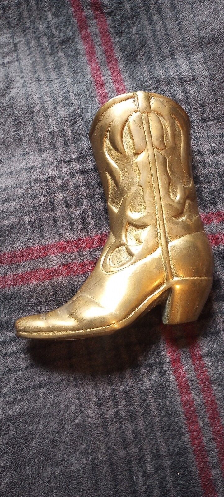 Vintage Solid Brass Cowboy Boot-