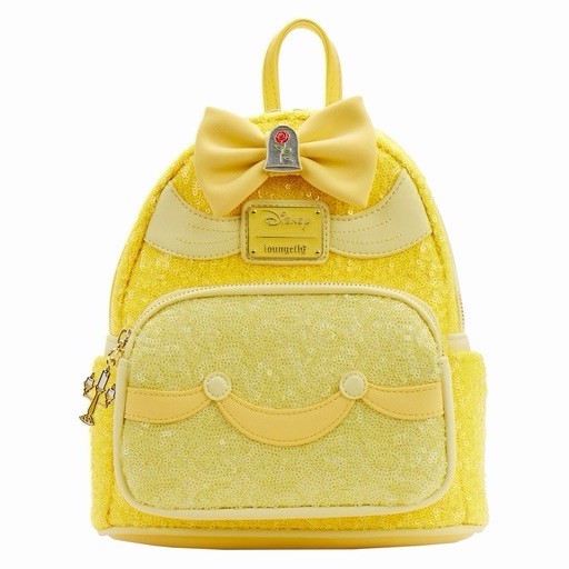 Loungefly Disney Belle Sequin Mini Backpack Beauty and the Beast NWT
