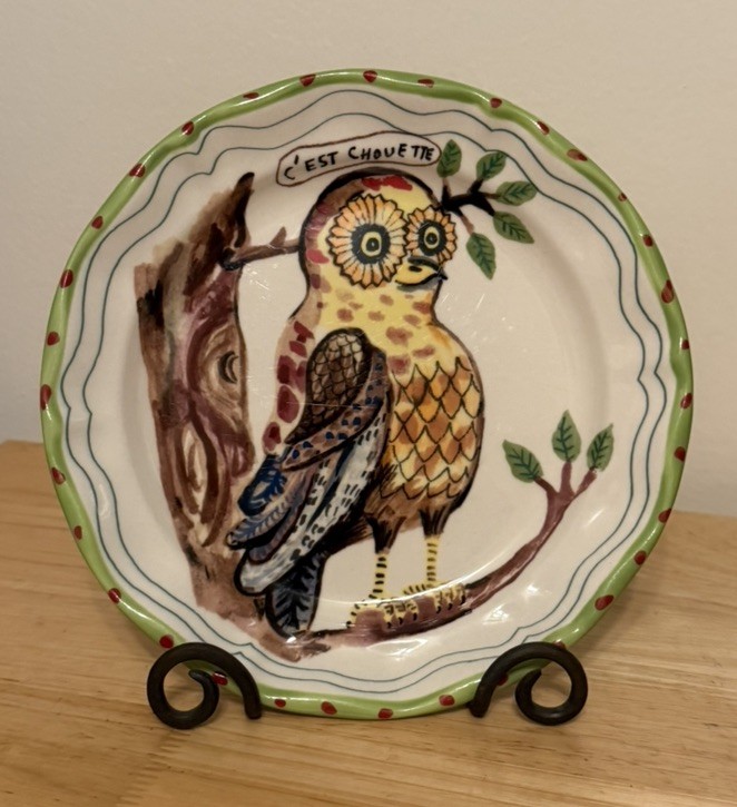 Vintage Style Nathalie Léte Francophile Plate, 