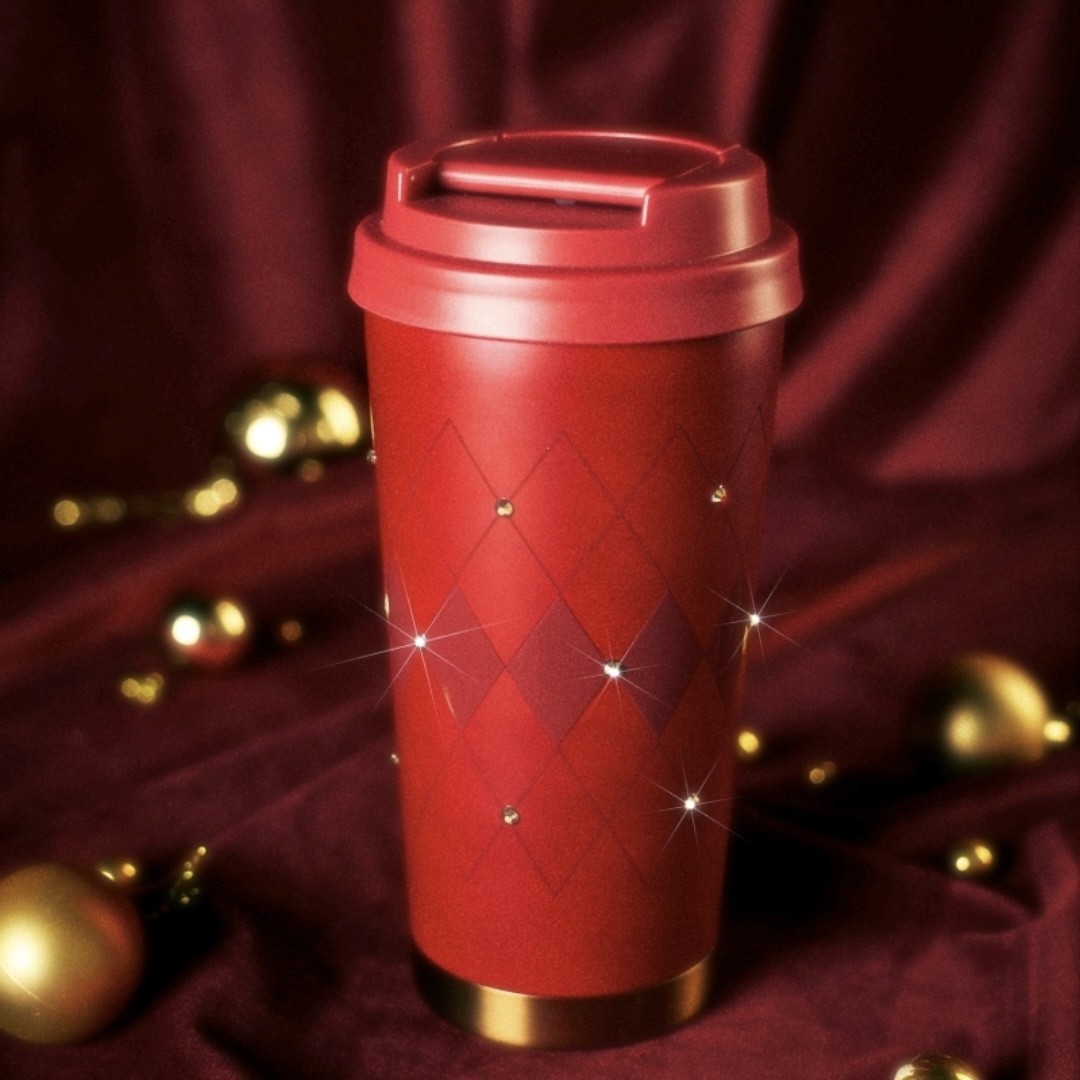 New China STARBUCKS 2025 Christmas 17oz Mug Cup with Diamond Pattern