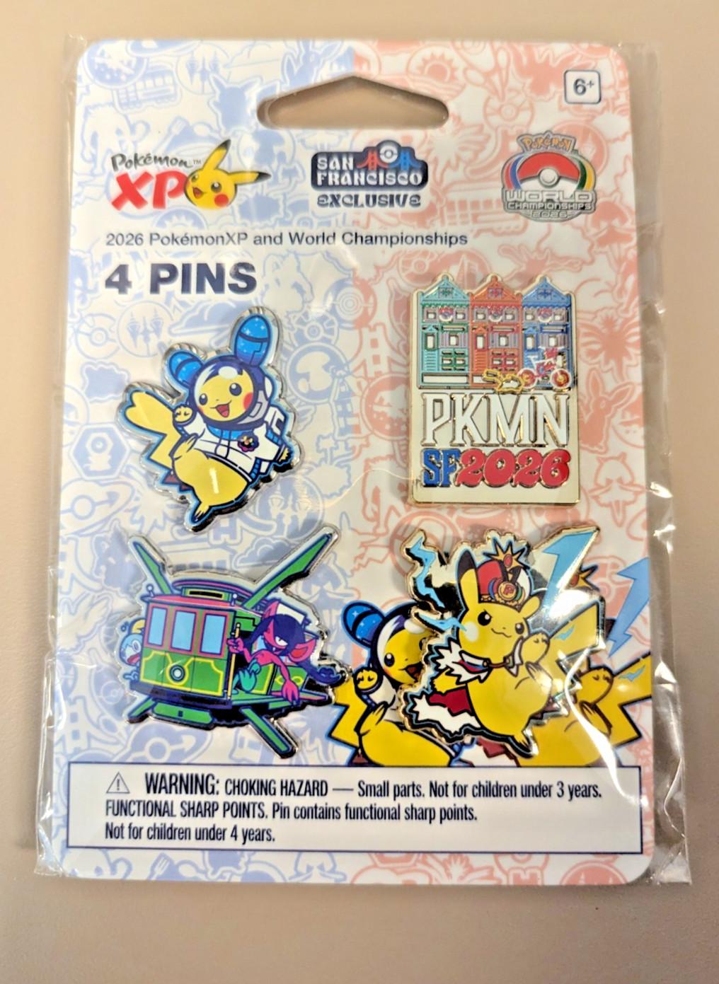 Pokemon XP World Championships 2026 4 Pins Set San Francisco Exclusive