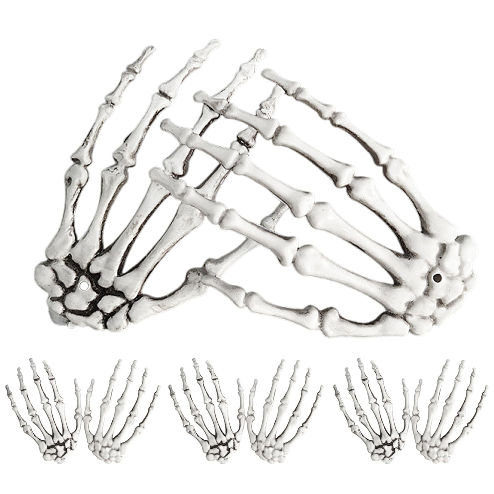 Halloween Skeleton Hands Decorations, 8 Pack Realistic Plastic Fake Skeleton Han