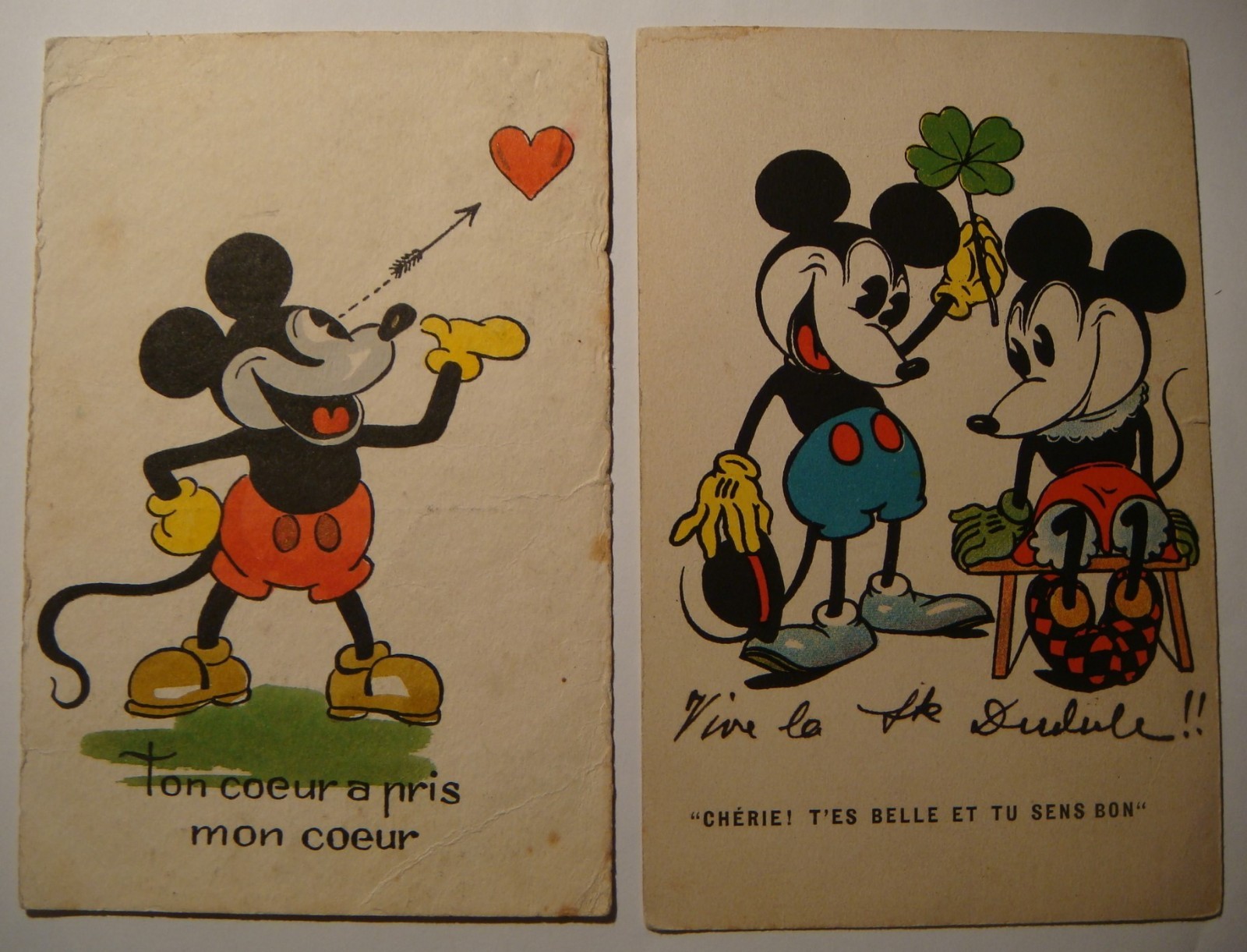 Disney.2 pc's.Mickey Mouse & Minnie Germany 1931.Belgium 1934.AS IS
