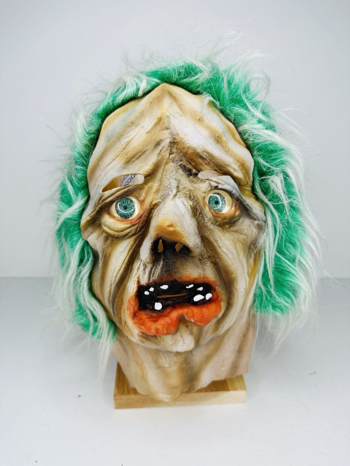 Vintage Ben Cooper Zombie Monster Vinyl Halloween Horror Mask Top Stone