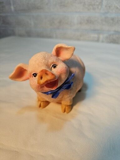 Vintage Hand Painted  Piggy Bank Acrylic Or Heavy Plastic. 