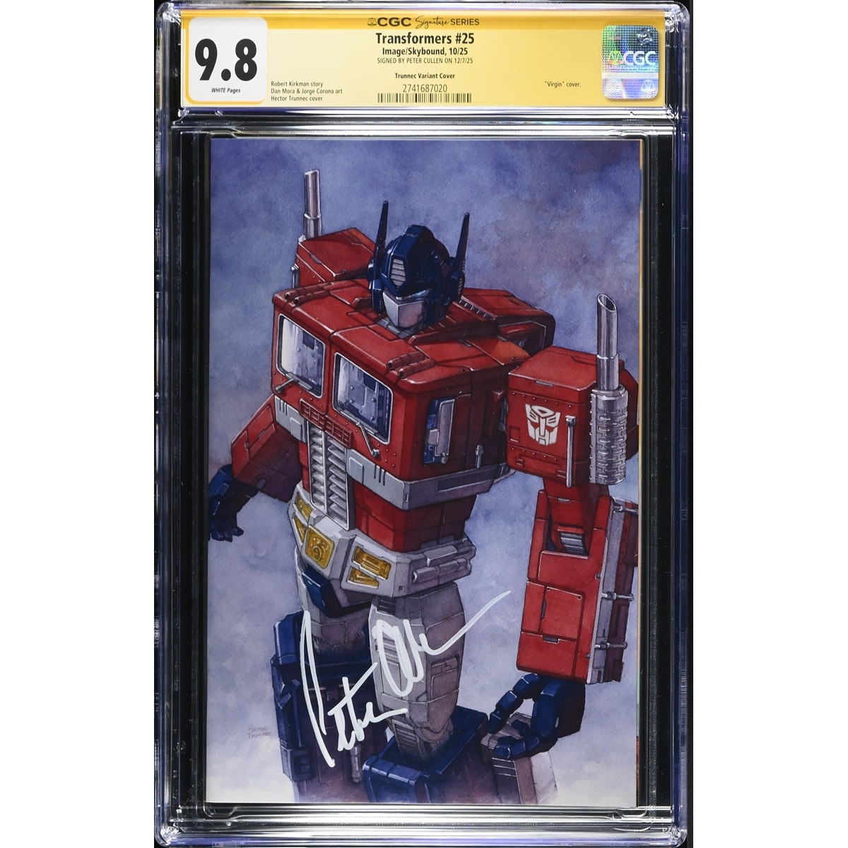 Transformers 25 virgin variantCGC 98 SSSigned by Peter Cullen G2U Transformers 25 virgin variantCGC 98 SSSigned by Peter Cullen G2U