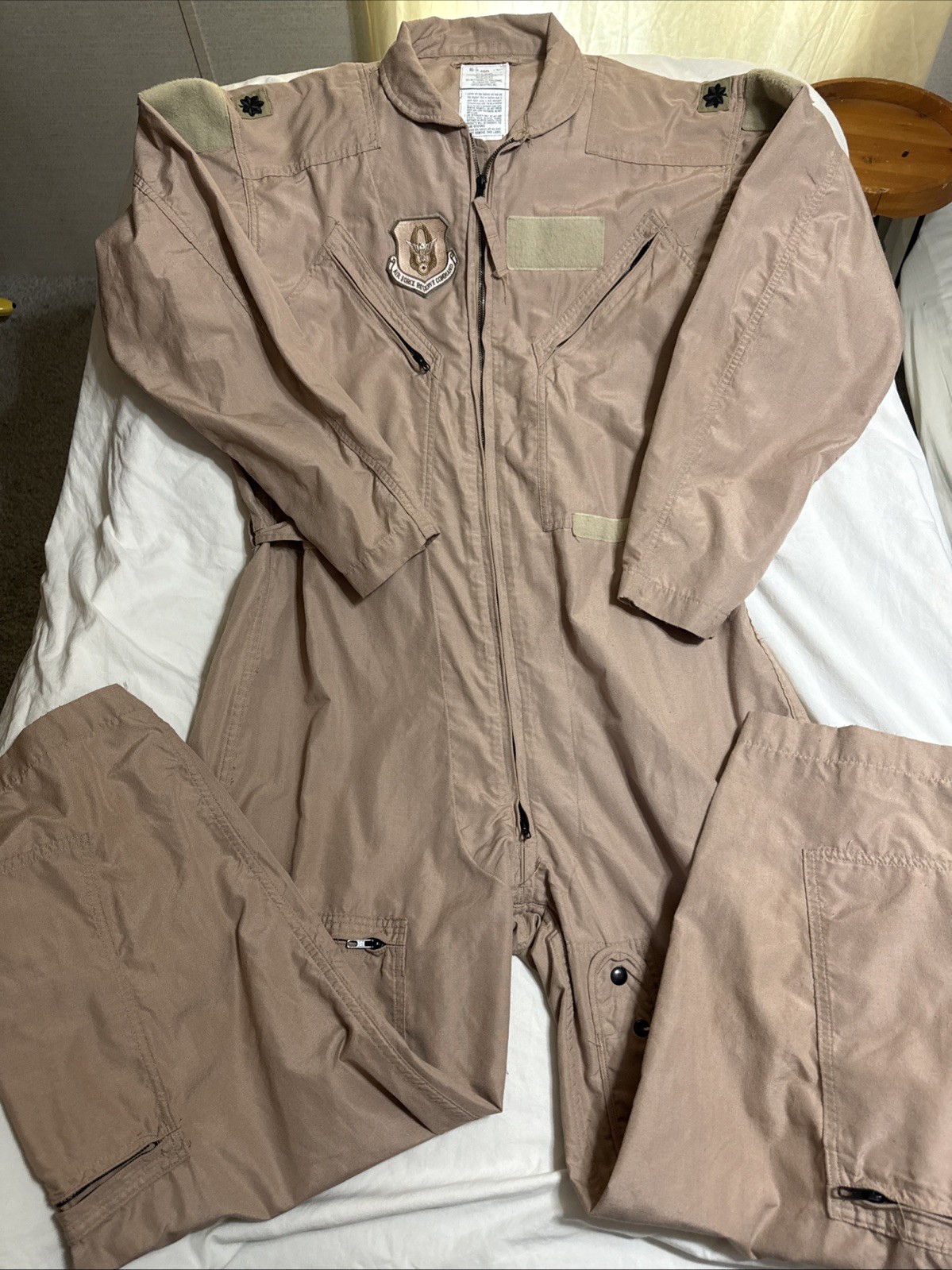 USGI CWU-27/P Tan Flight Suit 48R USAF Brigadier General AFRC Patch Coverall