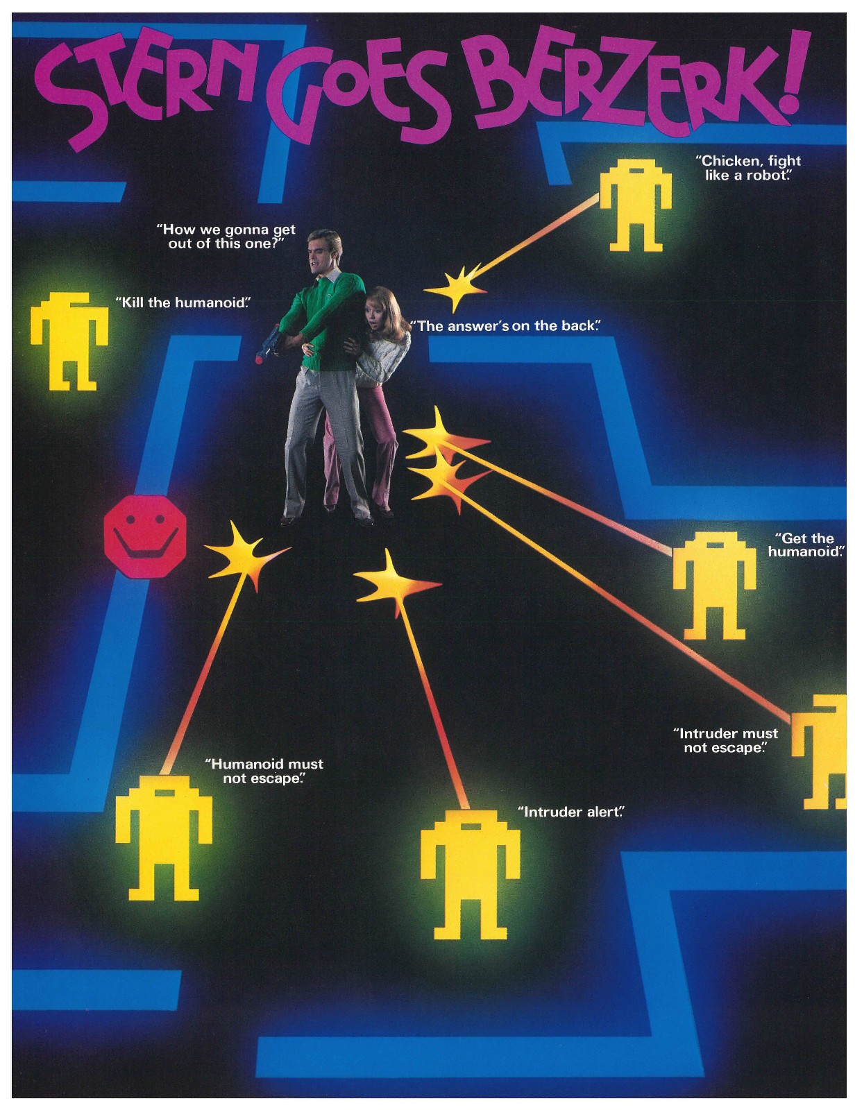 Berzerk Stern Video Arcade Flyer / Brochure / Ad - Excellent