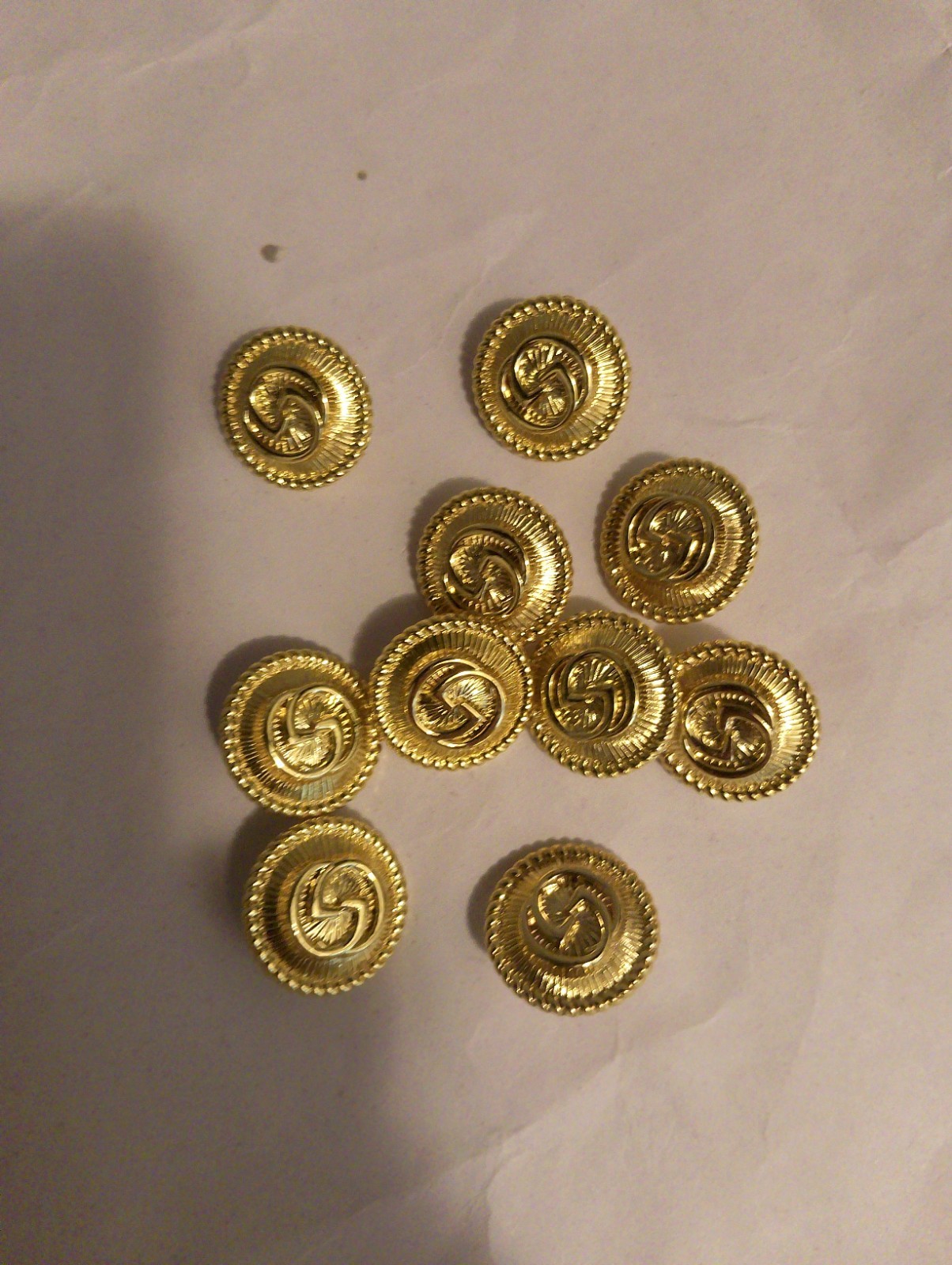 SET OF 10 GUCCI BUTTONS GG  Vintage ROUND 20 Mm 