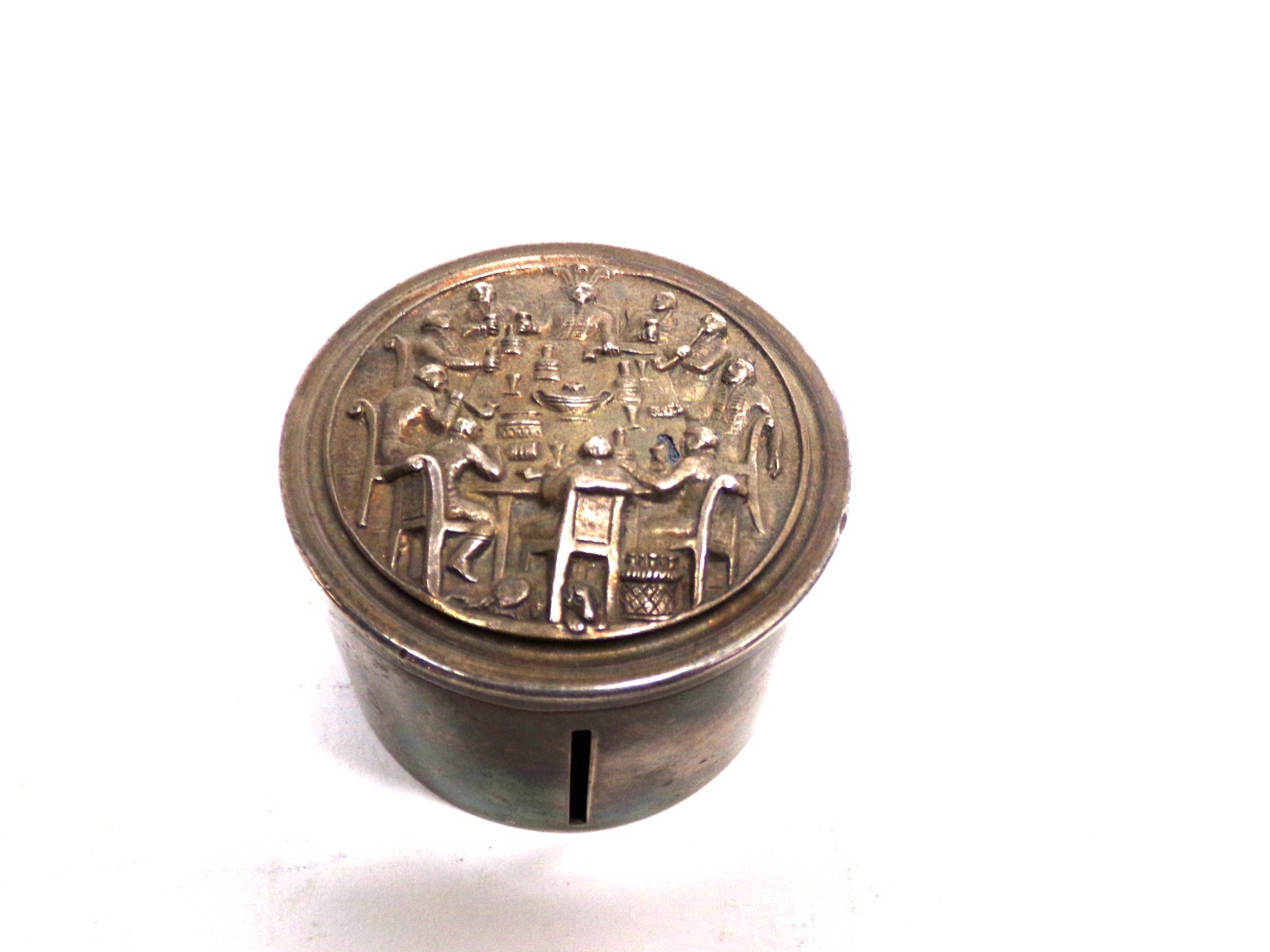 VINTAGE LUNT SILVERPLATED STAMP ROLL BOX TOP