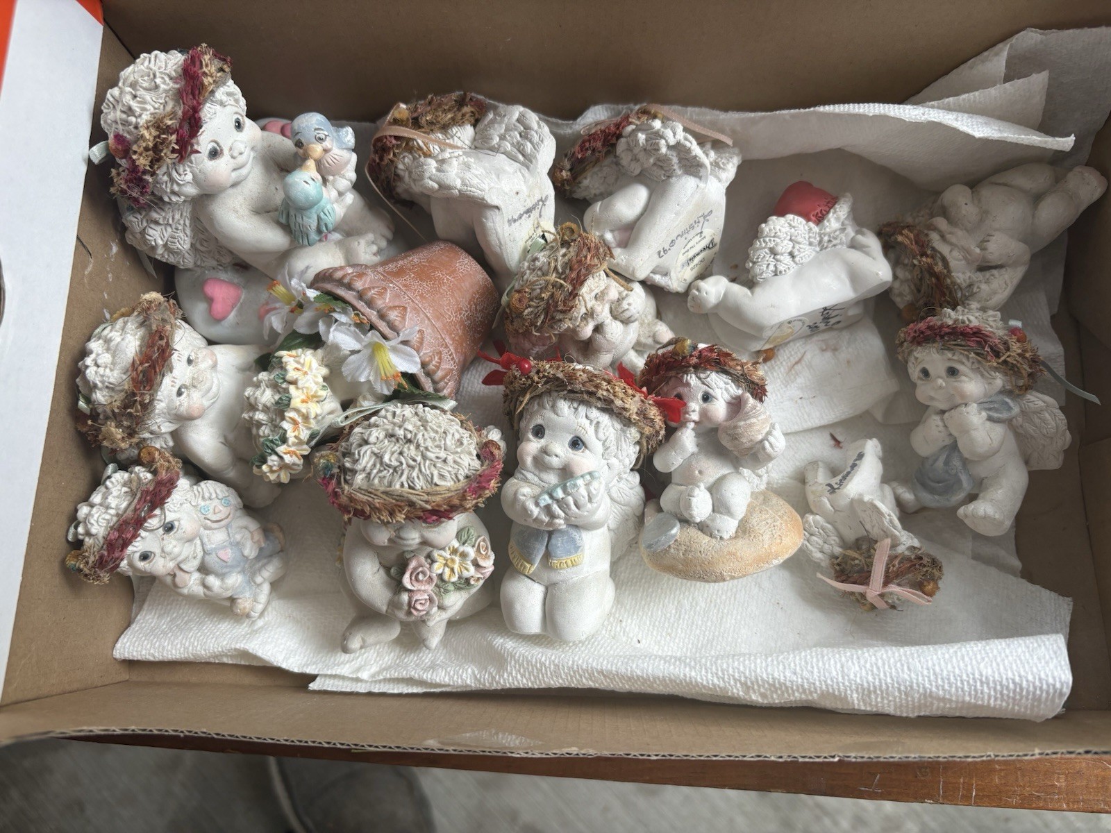 Vintage Dreamsicles Kristin Angel Cherub Figurines Cast Art Collection Lot