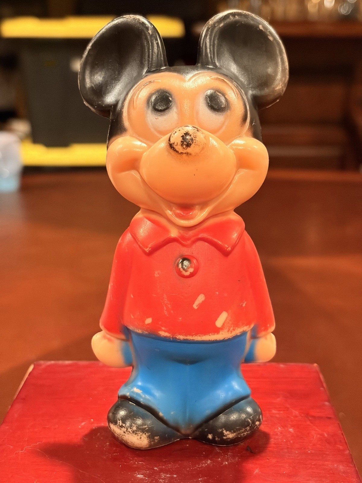 Rare Vtg 1960s Mickey Mouse Plastic Bowling Pin Figure Hanna Barbera Hong Kong
