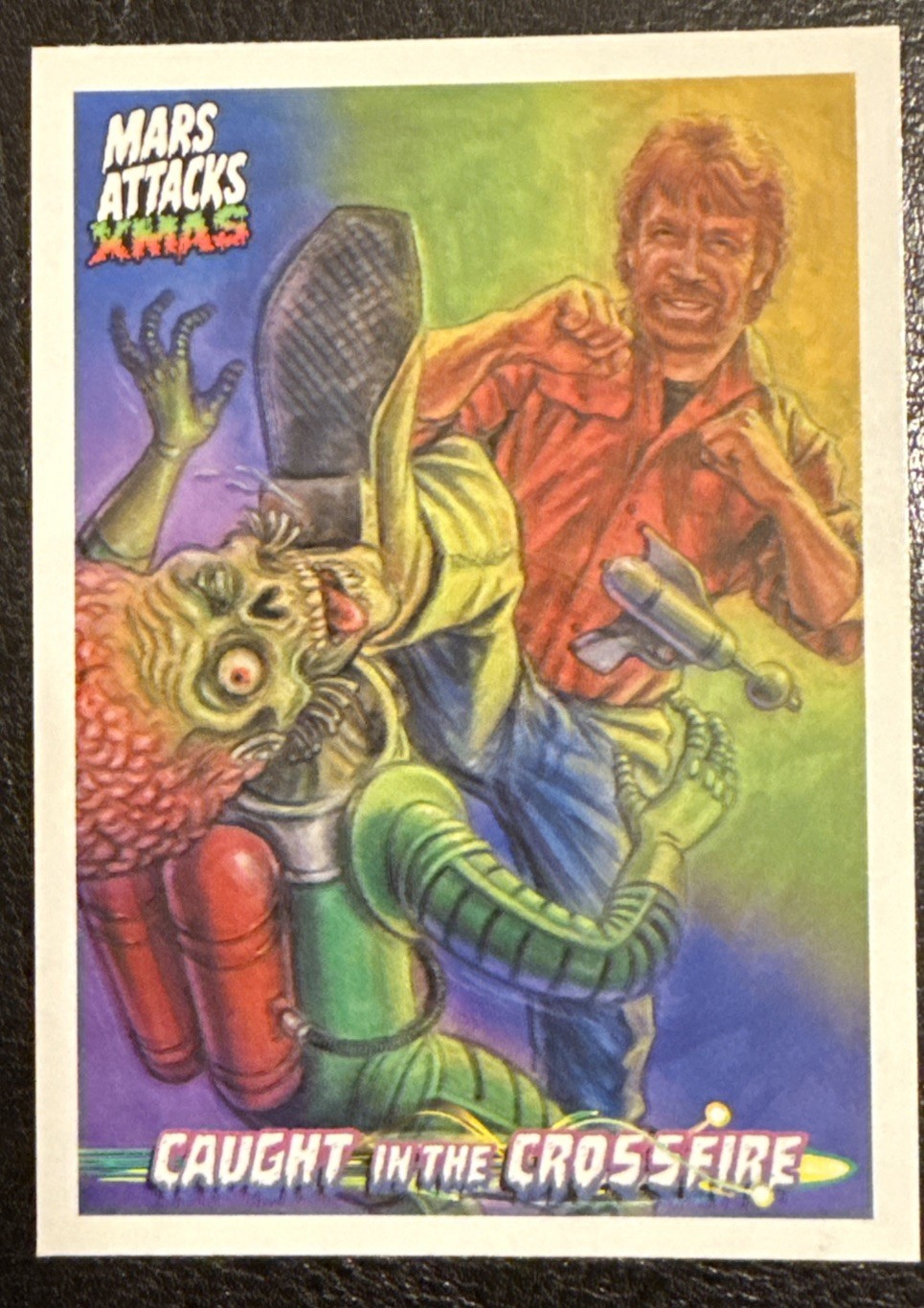 2026 Topps Mars Attacks XMAS Caught in the Crossfire CC-CN Chuck Norris