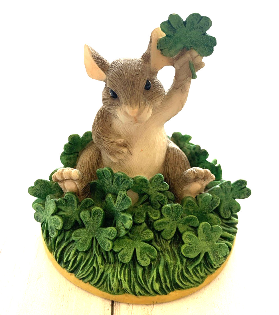 VTG 1998 Charming Tails Figurine-GOOD LUCK Fitz and Floyd-Irish Mouse w/ box