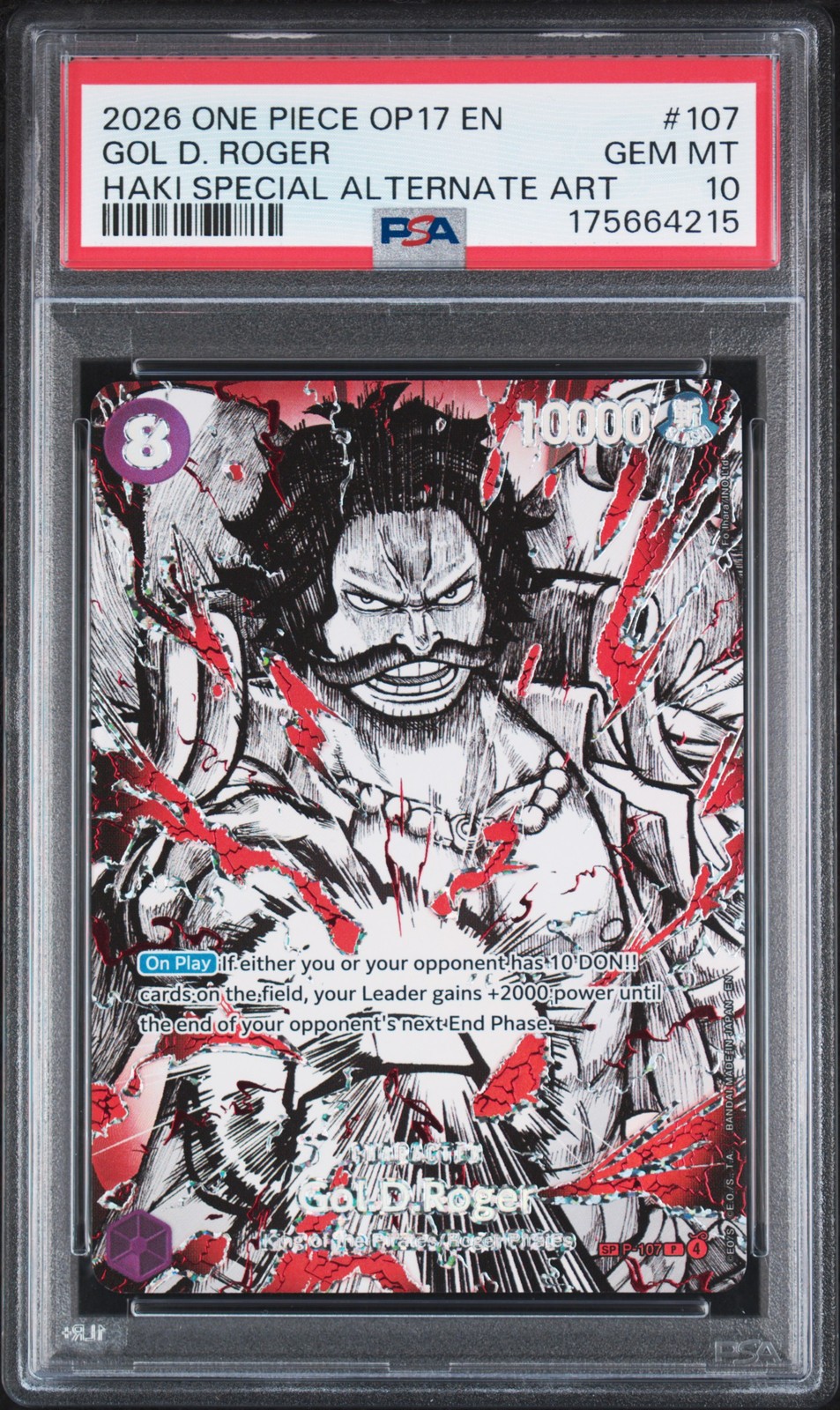 2026 ONE PIECE OP17-THE WORLD\'S STRONGEST WARRIORS #107 GOL D. ROGER PSA 10