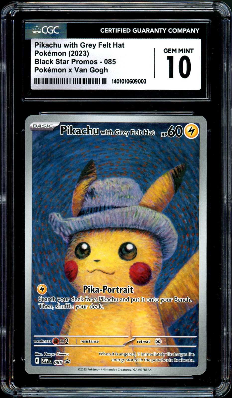 2023 BLACK STAR PROMO VAN GOGH #085 PIKACHU WITH GREY FELT HAT CGC 10 GEM MINT