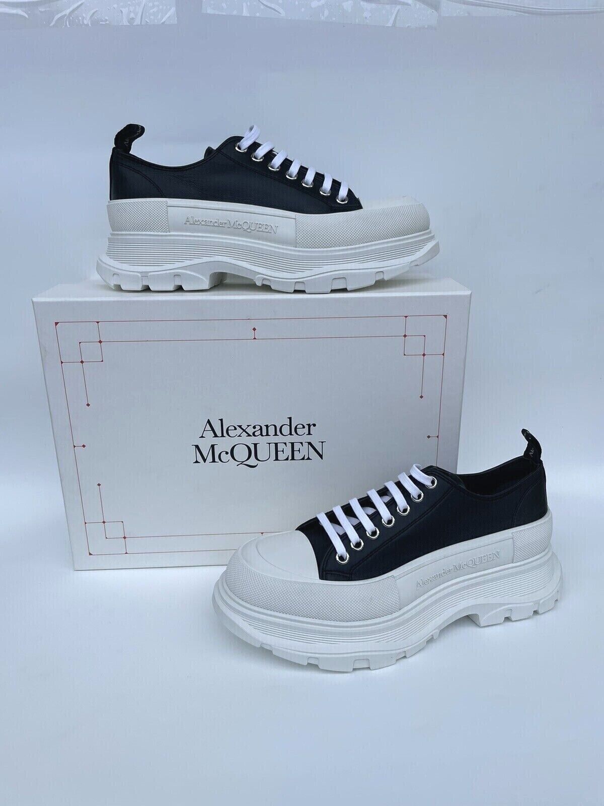 $695 Alexander McQueen Men White Black Tread Slick Sneaker Shoe Size EU 43 US 10