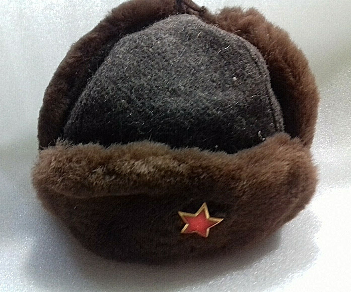  OLD ALBANIAN USHANKA MODEL-MILITARY HAT CAP- ALBANIAN ARMY COMMUNISM TIME