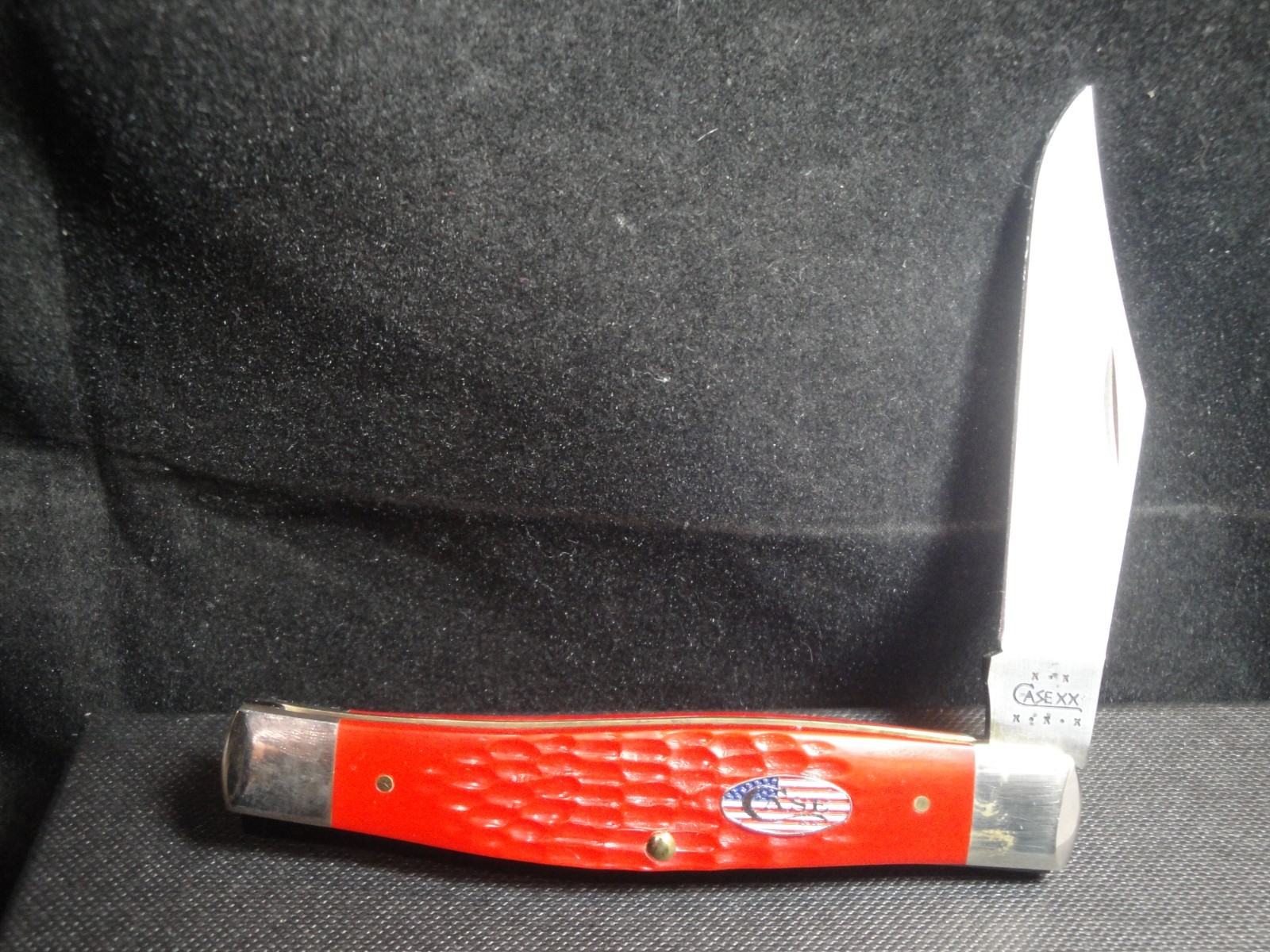 Case XX Jack Stockman POCKET KNIFE Red Bone USA6175SS No Box.. 5X\'s 3 Dots-2002