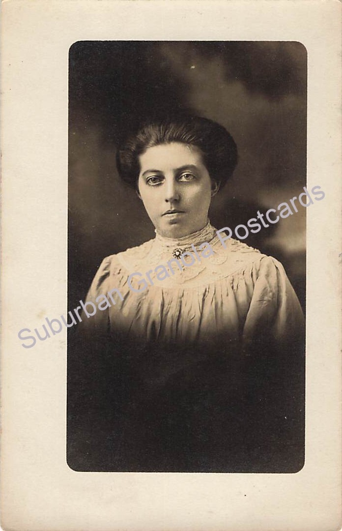Postcard RPPC Lena, Age 17 Writing to Miss Iva Kemano in Hopkins, Michigan c1915