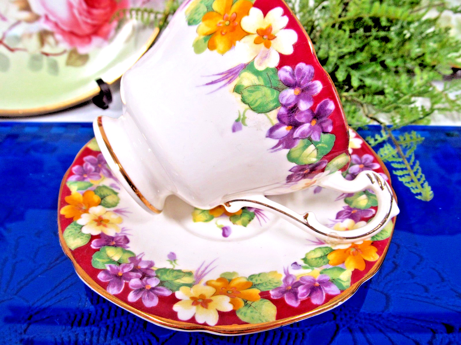 Paragon Tea Cup & Saucer Spring Melody teacup made in England violets