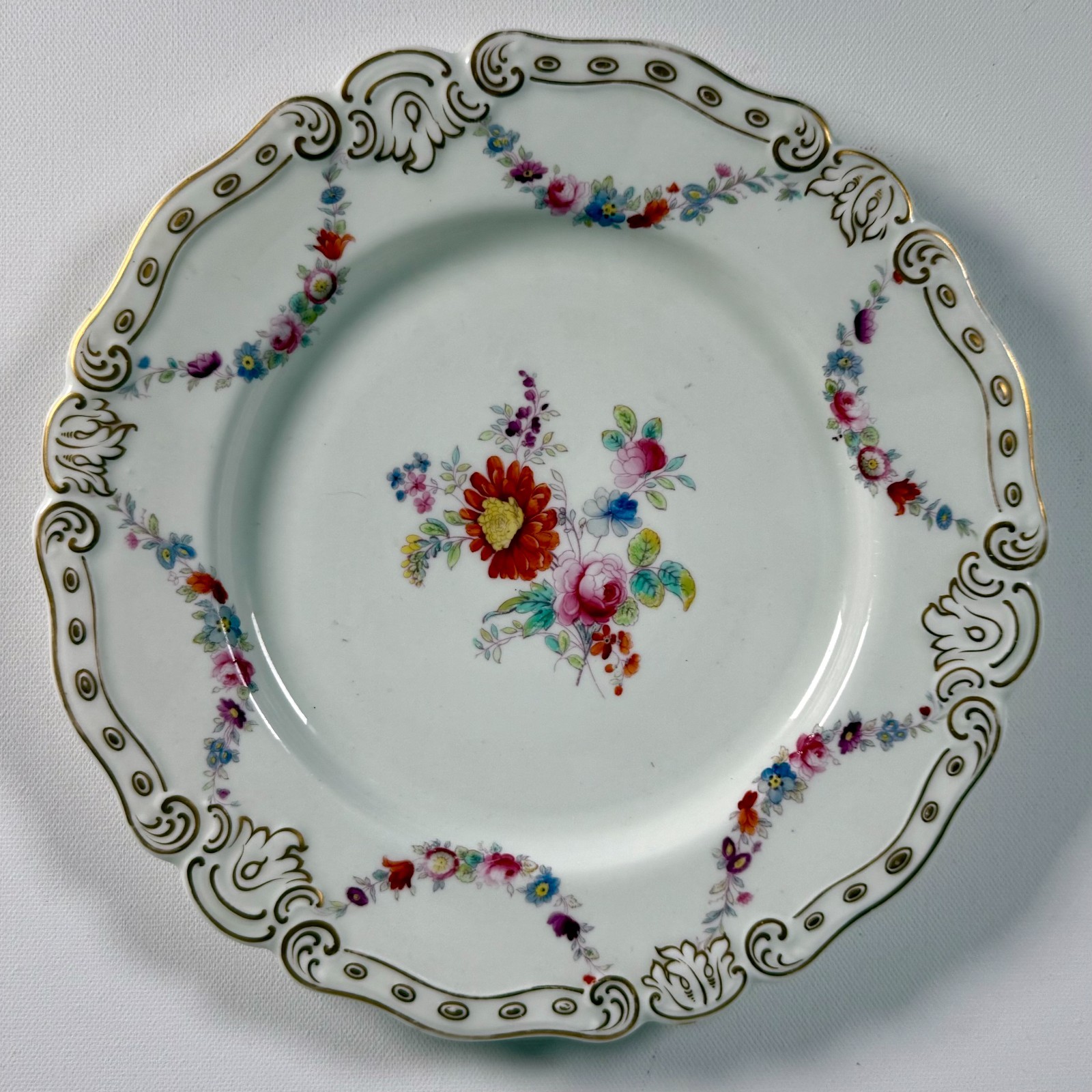 Antique 170+ Years Old c1846 Chamberlain Worcester English Porcelain Plate Flora