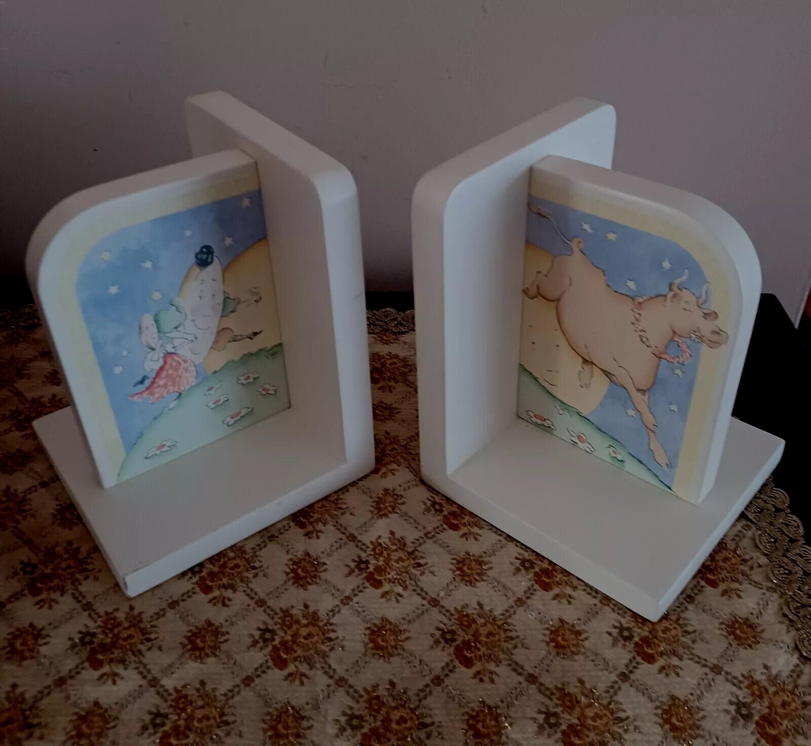 Laura Ashley Hey Diddle bookends from Mother and child collection, vintage