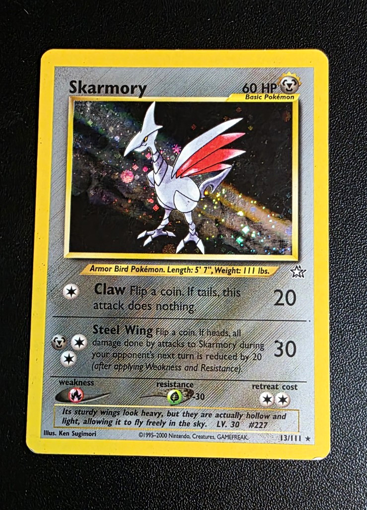 Pokémon Neo Genesis Skarmory Holo Card 13/111 2000 Ken Sugimori