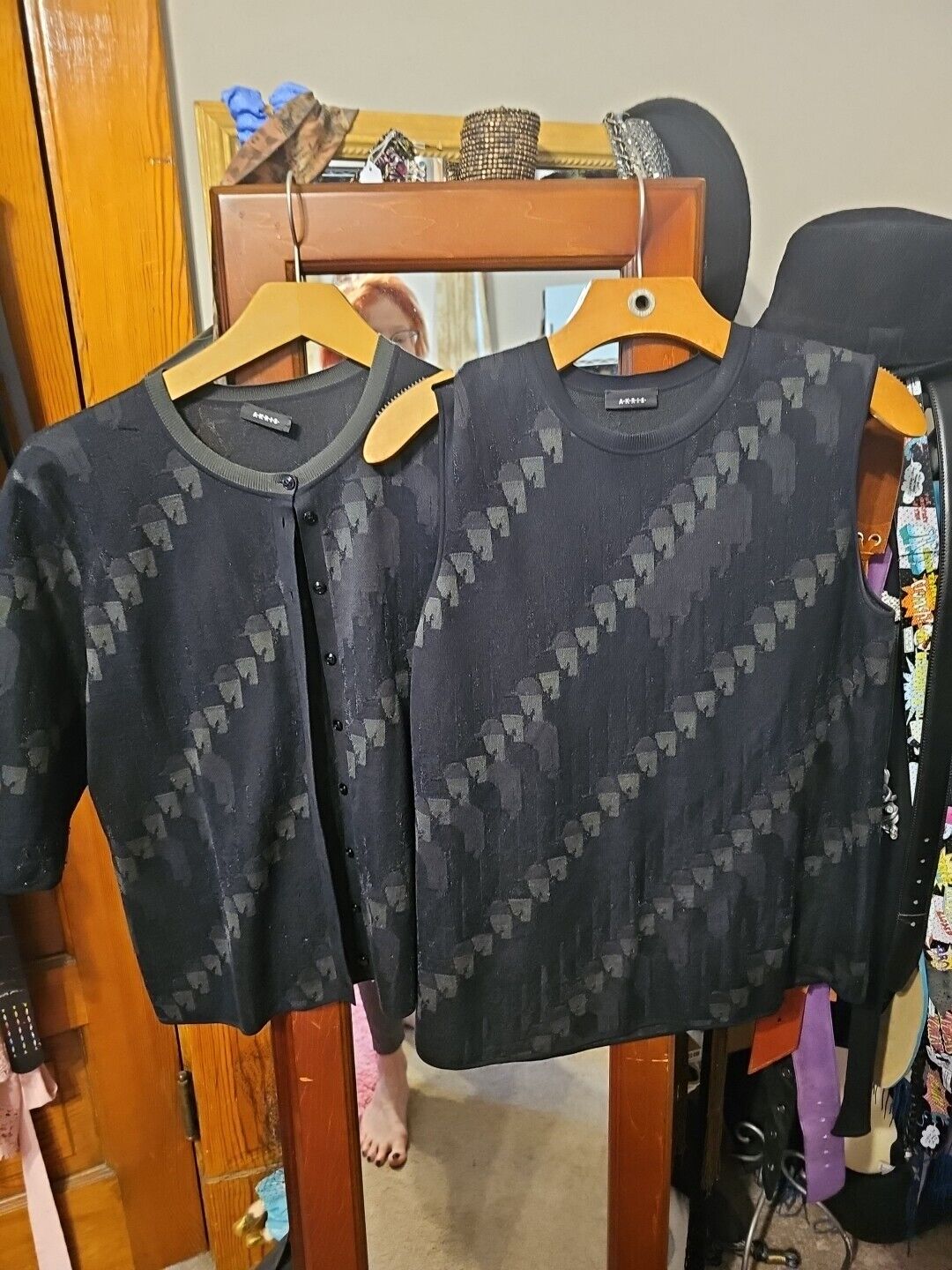 Akris 2 Piece Sweater Set Size Medium Black