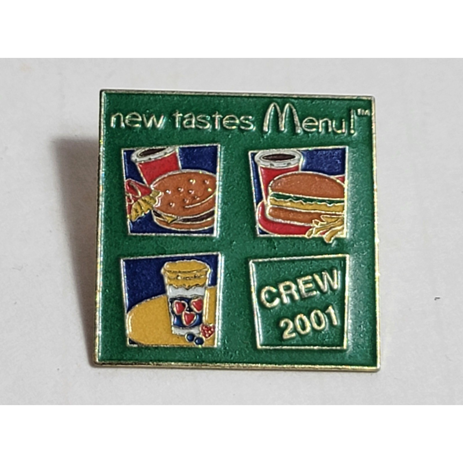 Vintage McDonald\'s New Tastes Menu (2001) Crew Lapel Pin Collectible Rare