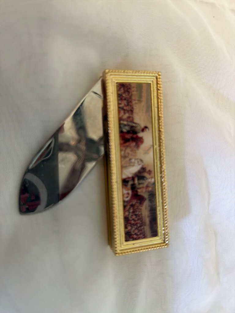 Vintage Gold-Tone Letter Opener with Decorative Handle
