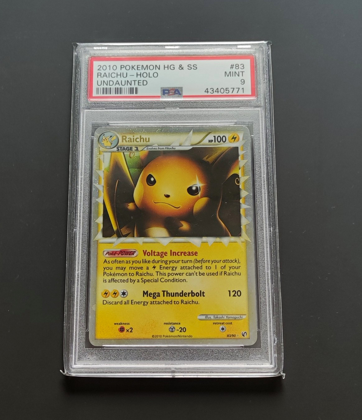  Pokemon Raichu Prime Holo Undaunted 83/90 2010 PSA 9