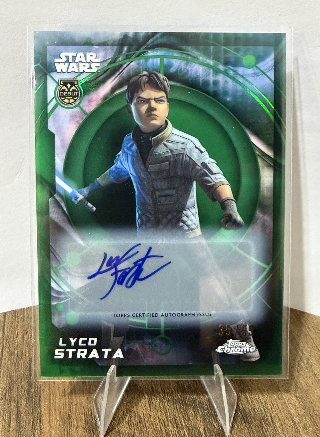 2026 Topps Chrome Star Wars Lyco Strata Debut Lane Factor Auto Green /99