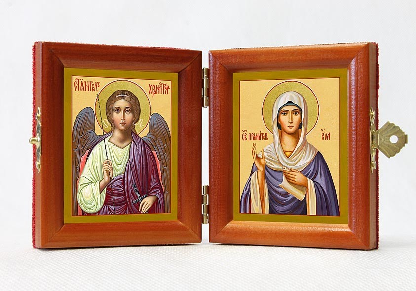 Orthodox Folding Dyptich Icon 3.15x3.55in/6.3x3.55in \