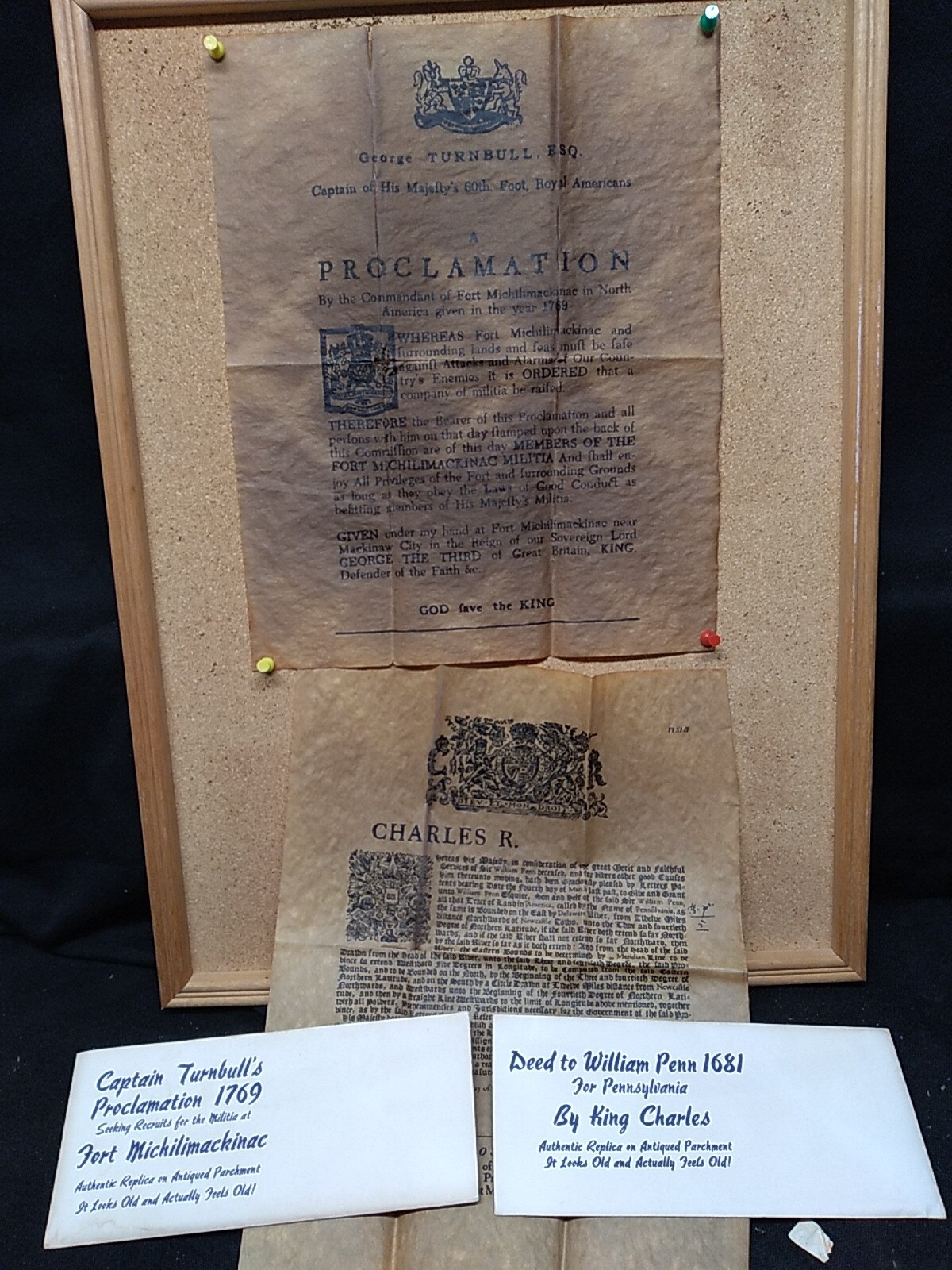 1681 Deed to Pennsylvania & Capt. Turnbull Recruiting Poster 1769 Document Lot-2