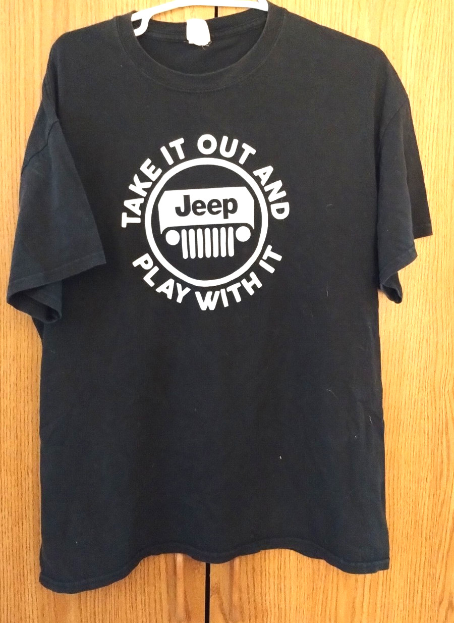 Vintage 80s 90s Jeep Take it out and Play With It T-Shirt Size XL Black BHats