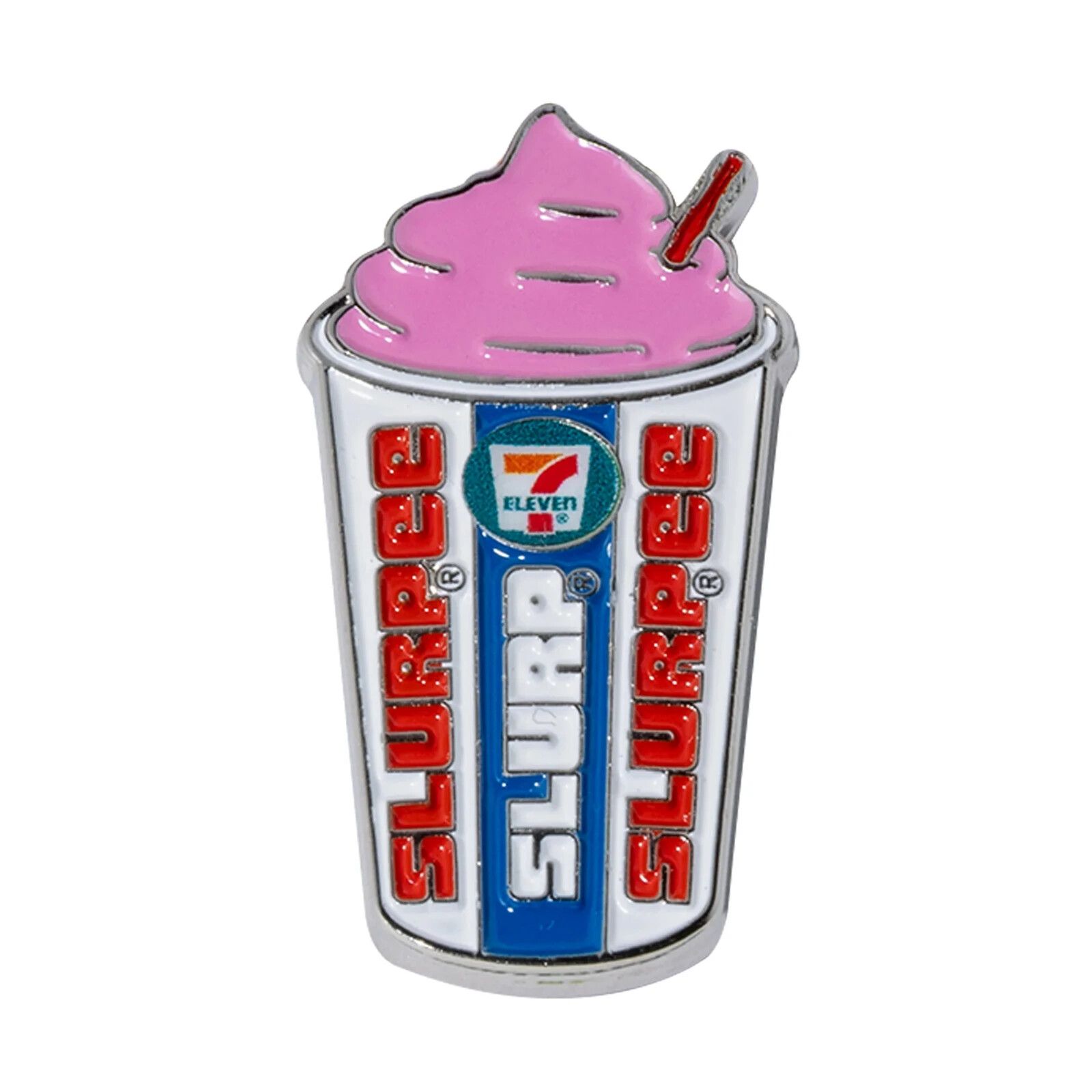 7-Eleven Stores - 7-11 Slurpee Retro Enamel Pin - Collectible - NEW