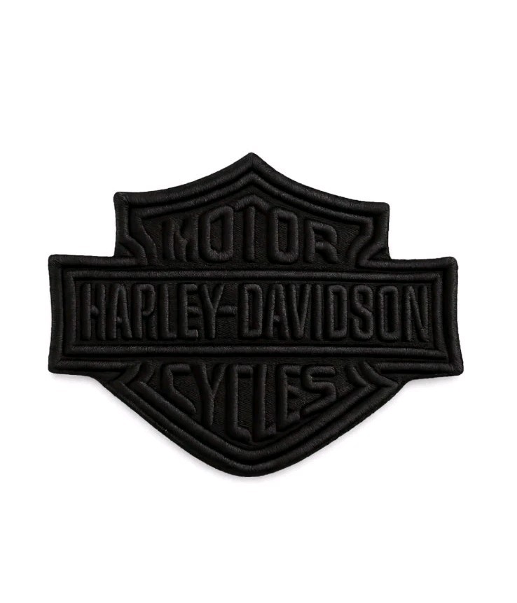 Embroidered Iron On Sew Patch Harley-Davidson Black Bar & Shield 2.5x3 Inches