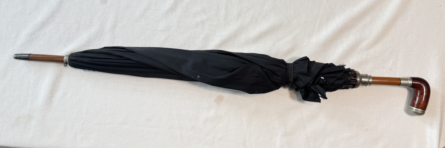 Antique Smokers Cane Umbrella Patent Concealed Tobacco Pipe 19Th Cent Steam Punk