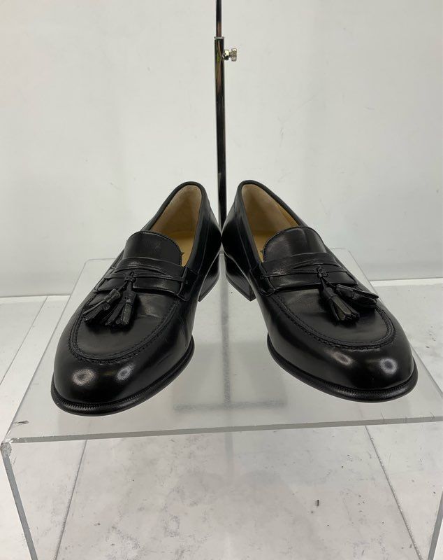BALLY Sarzano Black Leather Slip-On Tassel Loafers 9.5EEE