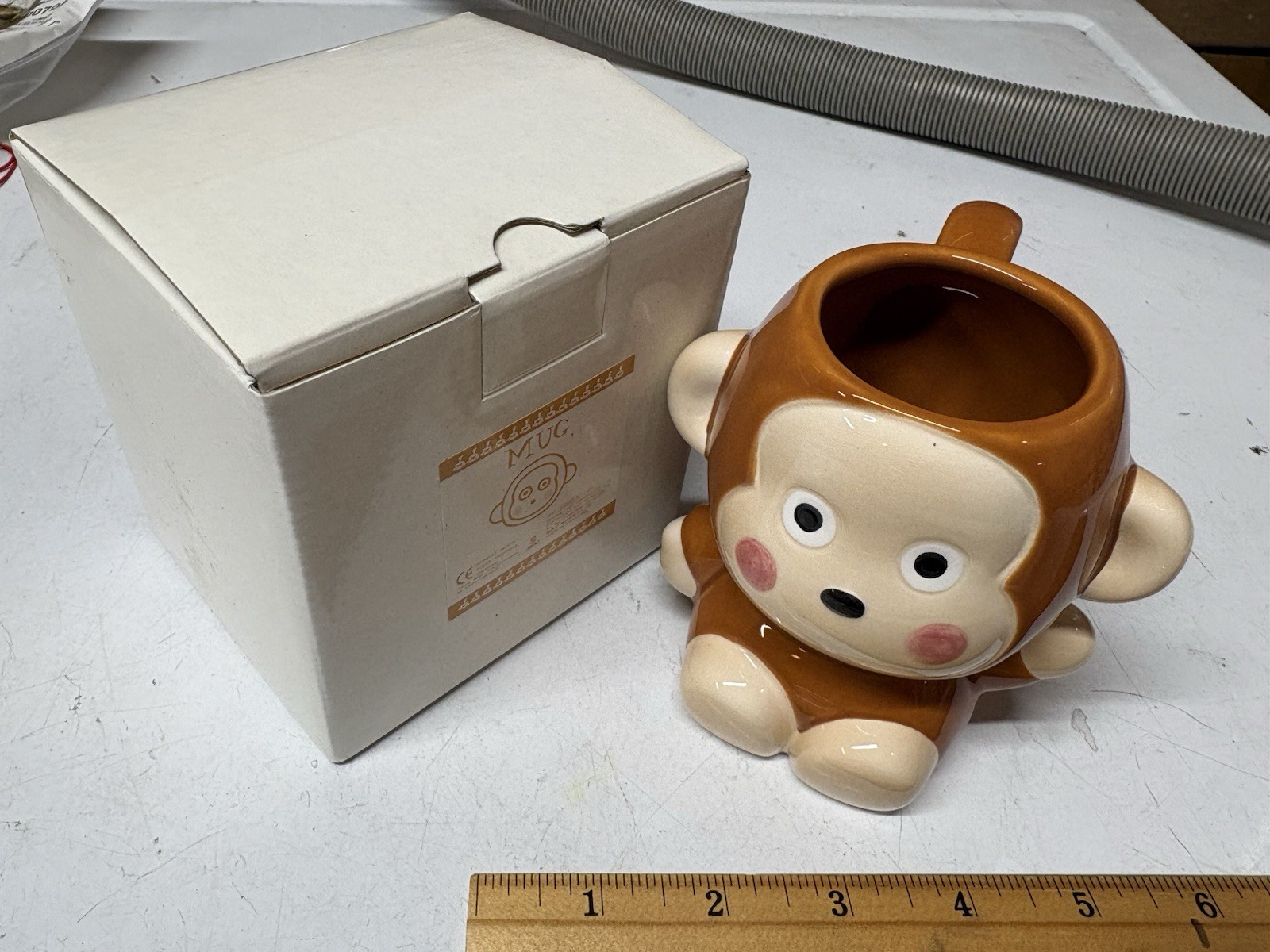 Vintage Monkichi Ceramic Clay Mascot Mug Cup Sanrio 1996 Hello Kitty RARE