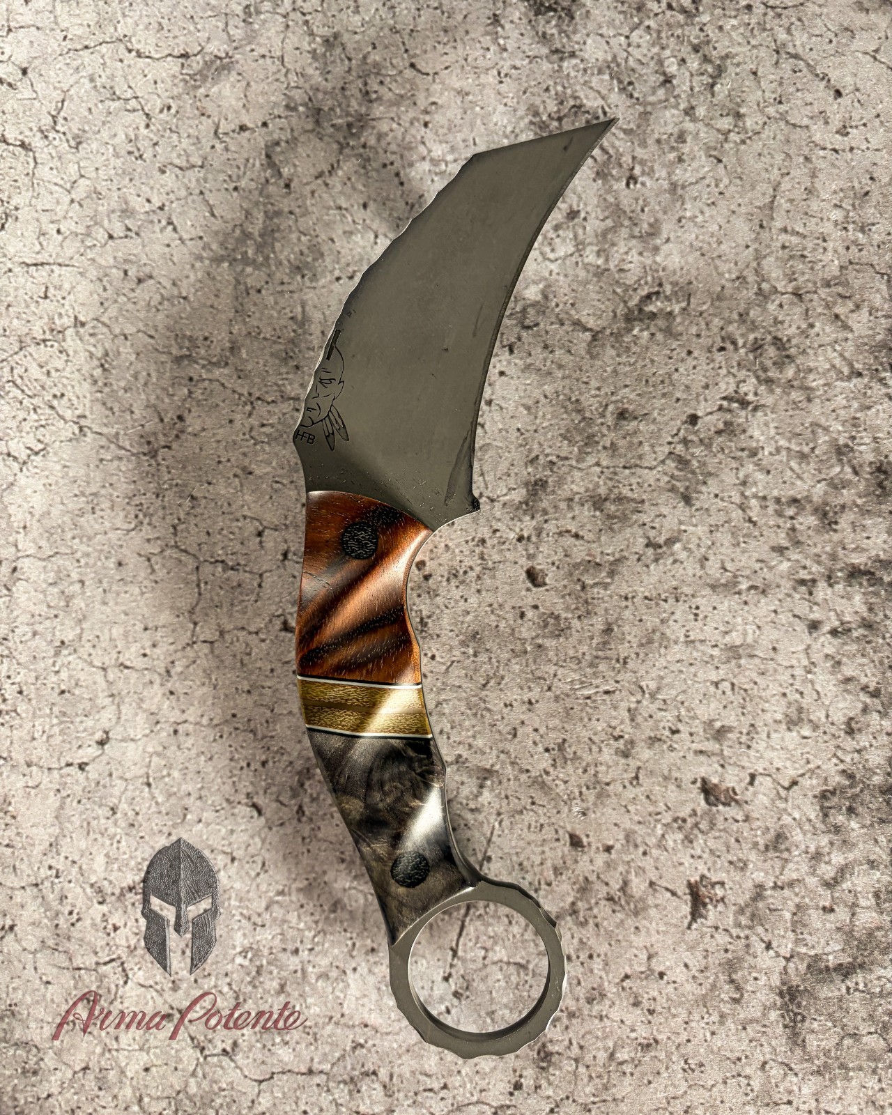 NEW Half Face Blades Karambito One-Off Custom Afzelia Dyed Buckeye Split G10