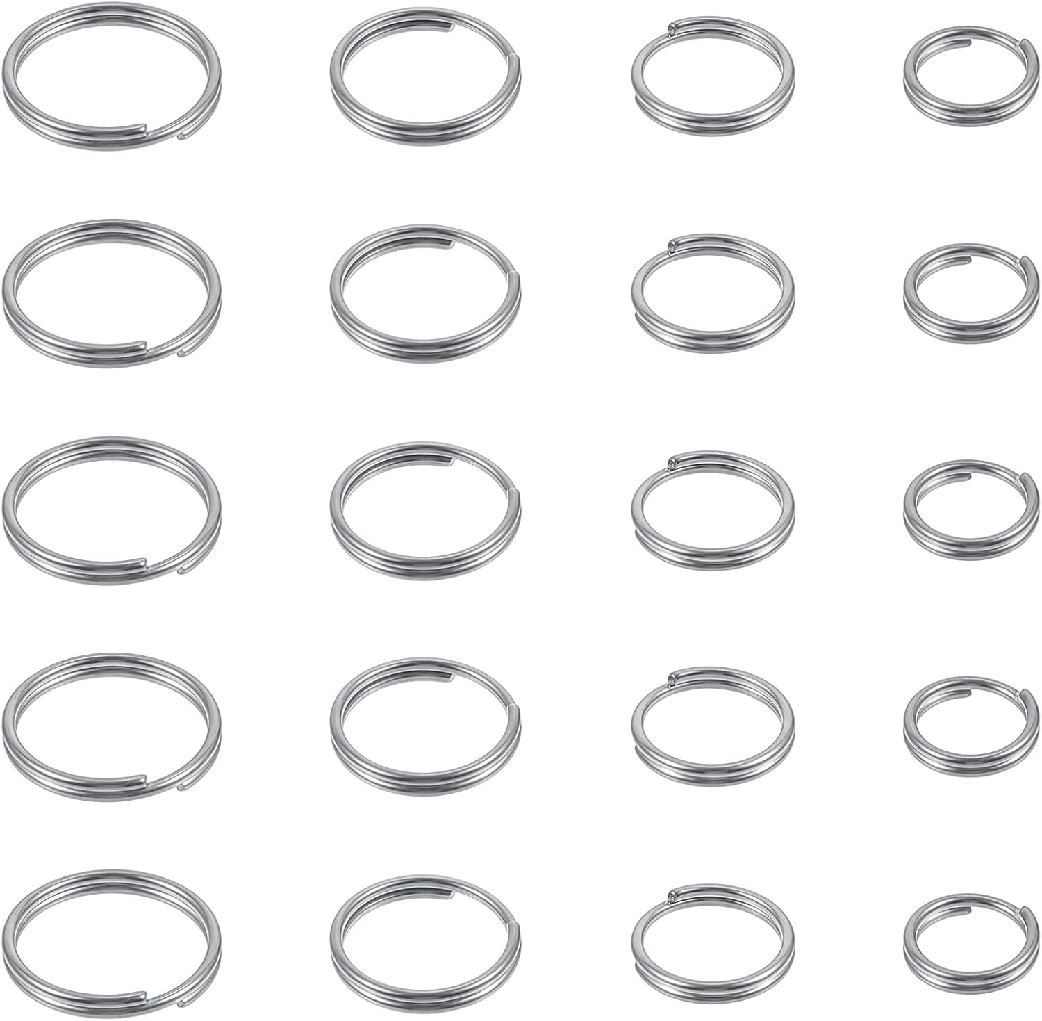 Mix 4 Sizes 10/12/14/16Mm Titanium Key Ring Split Ring,20Pcs Keyrings