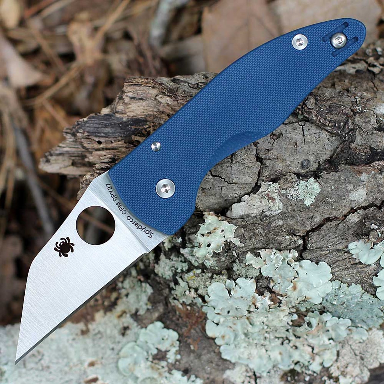 SPYDERCO MicroJimbo COMPRESSION LOCK FOLDING KNIFE CPM-SPY27 BLUE G10 C264GPCBL