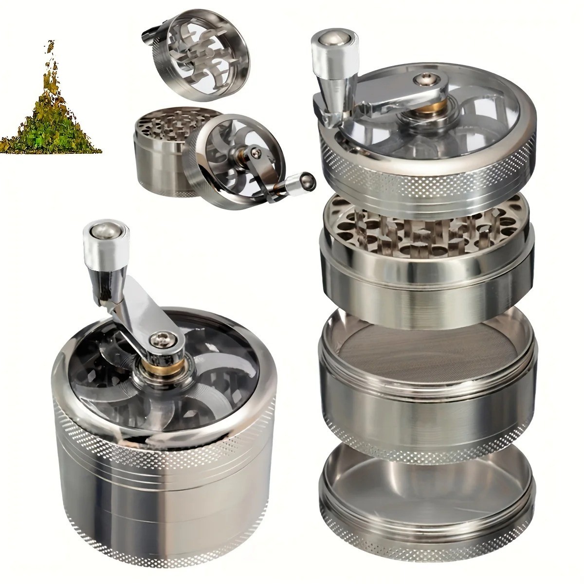 4 PCS Herb Tobacco Grinder Spice Herbal Metal Smoke Crusher Handle Hand Muller 4 PCS Herb Tobacco Grinder Spice Herbal Metal Smoke Crusher Handle Hand Muller